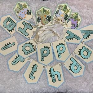 Custom Happy Birthday Banner - dinosaurs